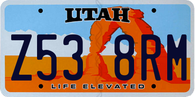 UT license plate Z538RM