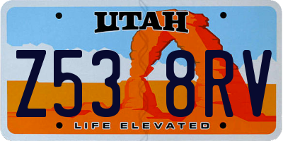 UT license plate Z538RV