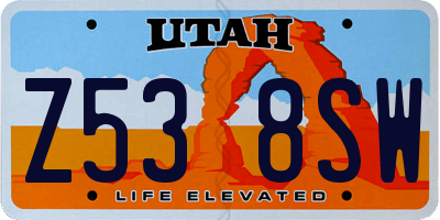 UT license plate Z538SW