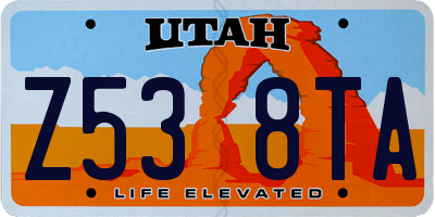UT license plate Z538TA