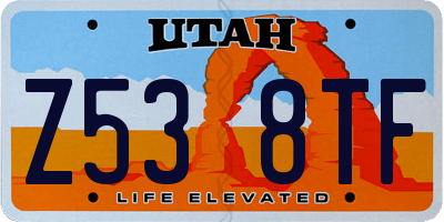 UT license plate Z538TF