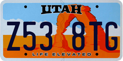 UT license plate Z538TG