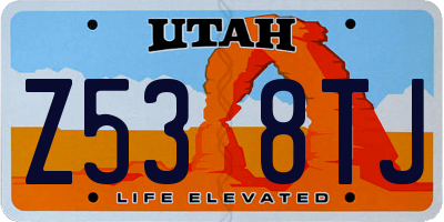 UT license plate Z538TJ
