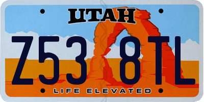 UT license plate Z538TL