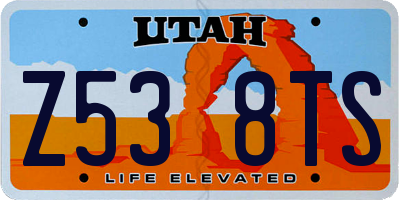 UT license plate Z538TS