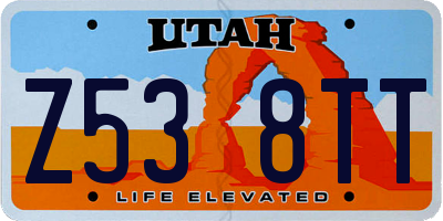 UT license plate Z538TT