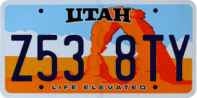 UT license plate Z538TY