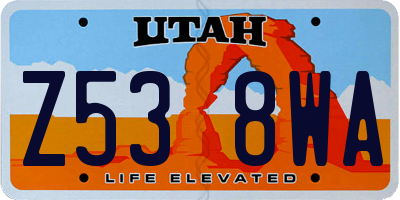 UT license plate Z538WA