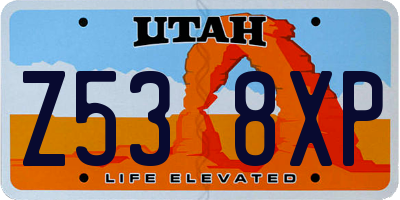 UT license plate Z538XP