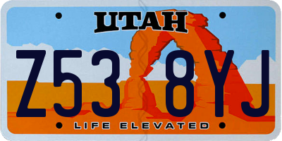 UT license plate Z538YJ