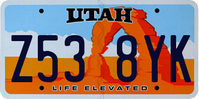 UT license plate Z538YK