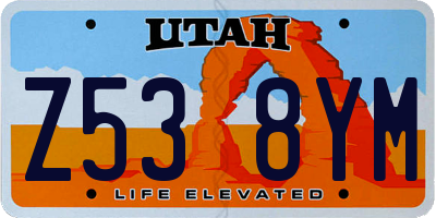 UT license plate Z538YM