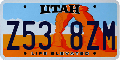 UT license plate Z538ZM