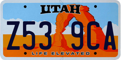 UT license plate Z539CA