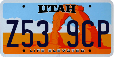 UT license plate Z539CP