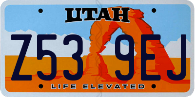 UT license plate Z539EJ