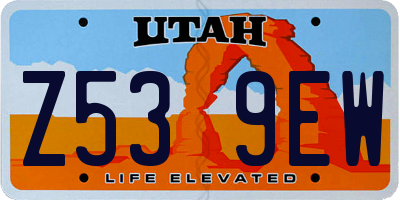 UT license plate Z539EW