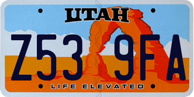 UT license plate Z539FA