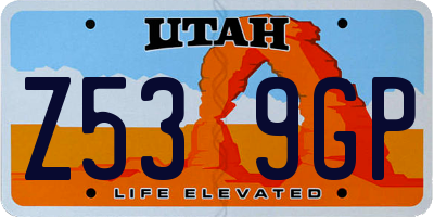 UT license plate Z539GP