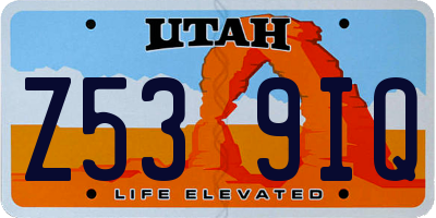 UT license plate Z539IQ