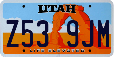 UT license plate Z539JM