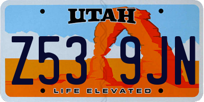 UT license plate Z539JN