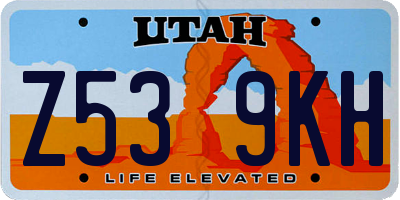UT license plate Z539KH