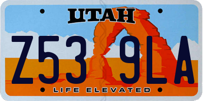 UT license plate Z539LA