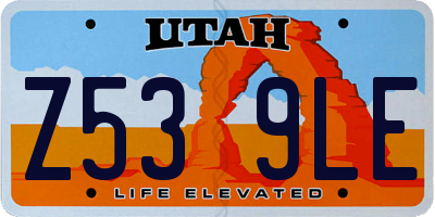 UT license plate Z539LE