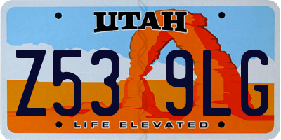 UT license plate Z539LG