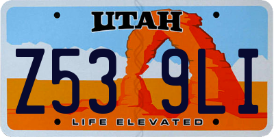 UT license plate Z539LI