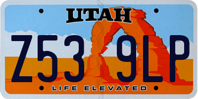 UT license plate Z539LP