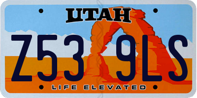 UT license plate Z539LS