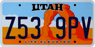 UT license plate Z539PV