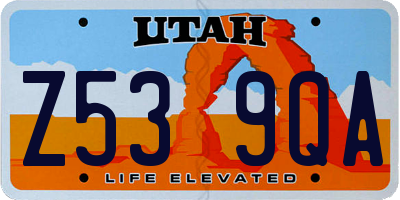 UT license plate Z539QA