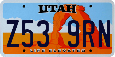 UT license plate Z539RN