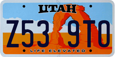 UT license plate Z539TO