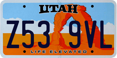 UT license plate Z539VL