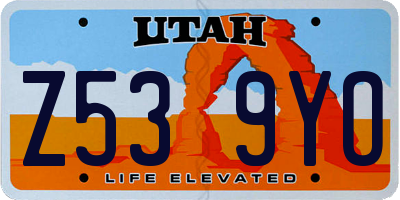 UT license plate Z539YO