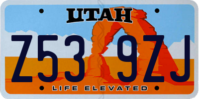 UT license plate Z539ZJ