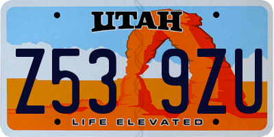 UT license plate Z539ZU