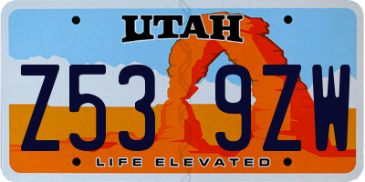 UT license plate Z539ZW