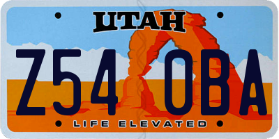 UT license plate Z540BA