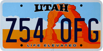 UT license plate Z540FG