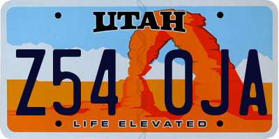 UT license plate Z540JA