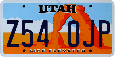 UT license plate Z540JP