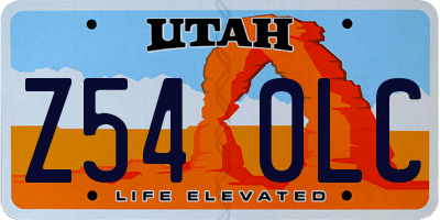 UT license plate Z540LC
