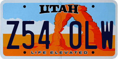 UT license plate Z540LW
