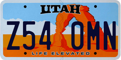 UT license plate Z540MN