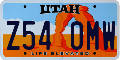 UT license plate Z540MW